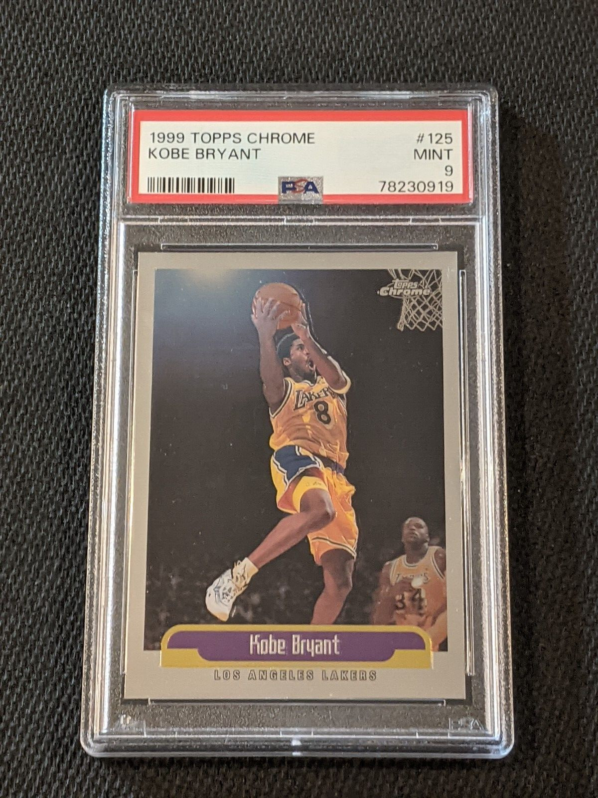 1999 Topps Chrome Kobe Bryant PSA 9 Card #125 Black Mamba Laker HOF Legend Shaq