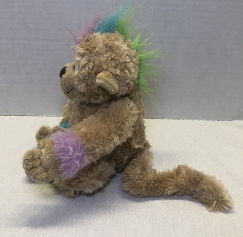 GANZ Webkinz Mohawk Monkey Brown Purple Blue Stuffed Animal Toy (No Code) - Picture 4 of 8