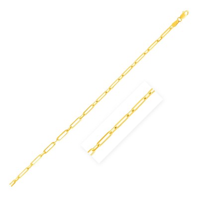14k Yellow Gold Alternating Paperclip Link Bracelet (2.8mm) Fine Jewelry