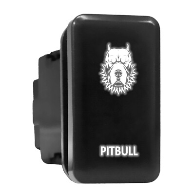 PITBULL White LED Backlit Switch Tall Push Button 1.54''x 0.83'' (Fit: Toyota)