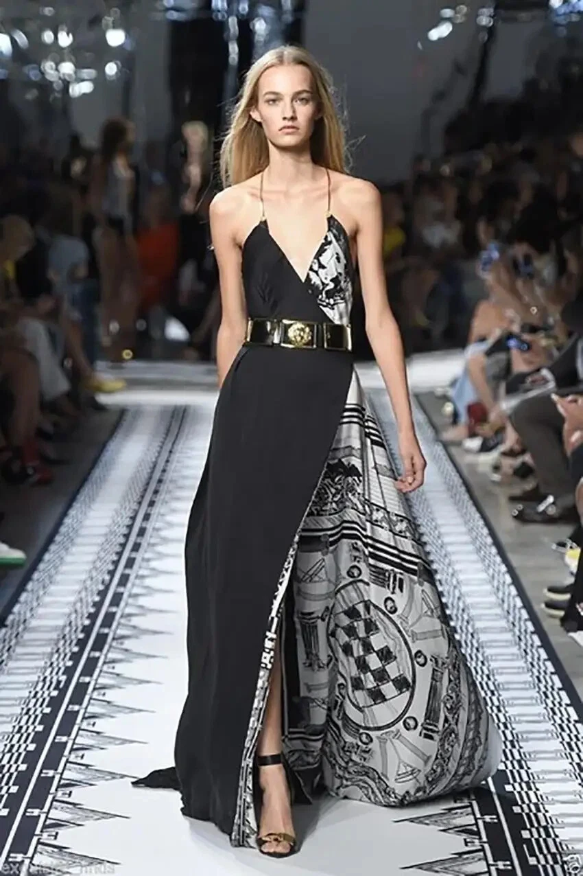 Maxi abito S E 2015 L #31 Versace VERSUS + Anthony Vaccarello stampa iconica 42 6