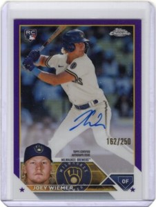 2023 Topps Chrome Joey Wiemer Auto Purple Refractor 162/250 Milwakee Brewers