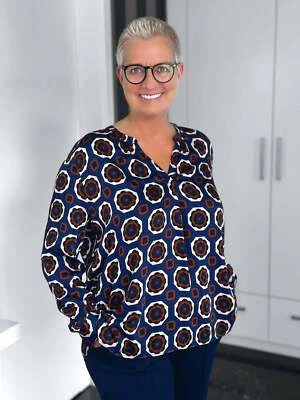 MILANO ITALY - Bluse Retro / blau - Bild 1 von 4