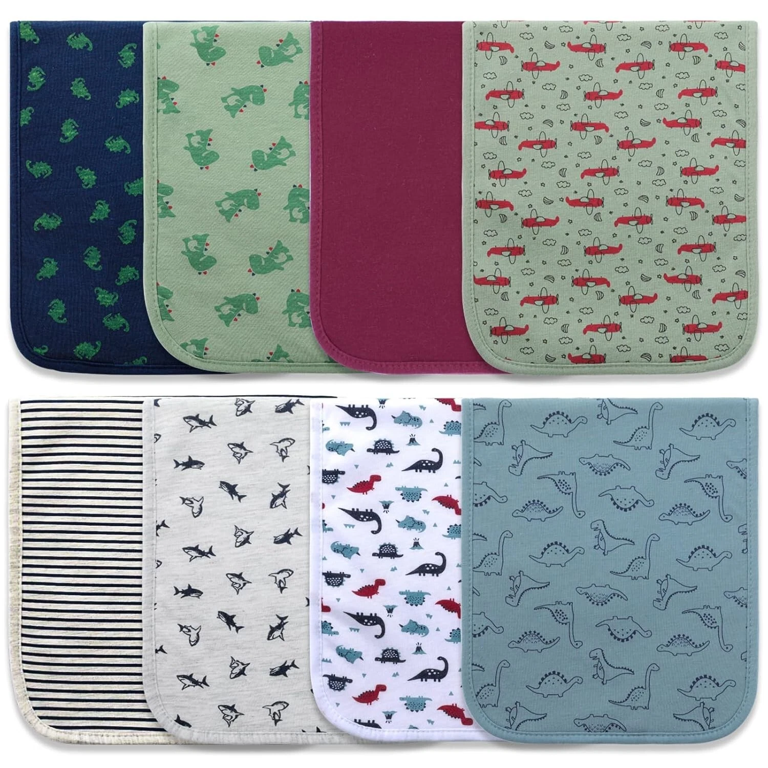 8 Pack Baby Burp Cloths Mandala Organic Cotton Large Extra Absorbent Soft Bibs