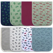 8 Pack Baby Burp Cloths Mandala Organic Cotton Large Extra Absorbent Soft Bibs