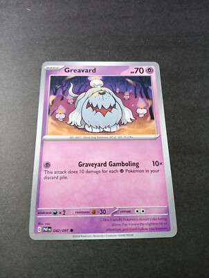 Pokemon Paldean Fates Greavard Common Card 042/091 NM | eBay