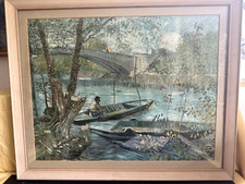 Vincent Van Gogh - Dutch, Framed & Glazed Print, 'Fishing in Spring'- 72cm Width