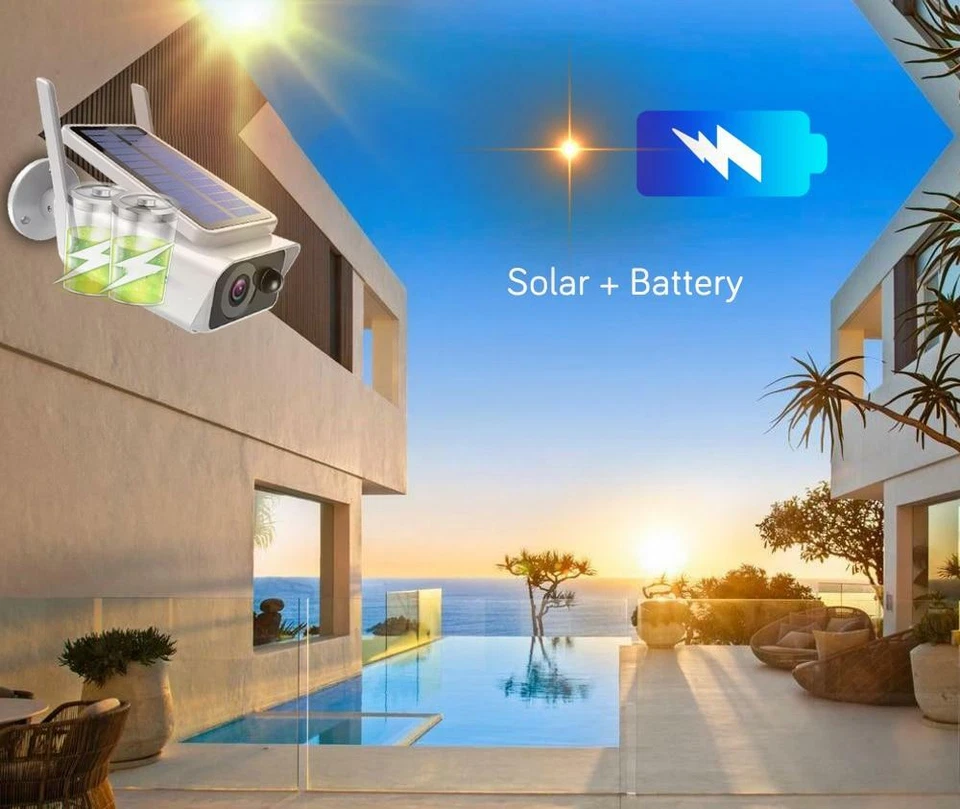 Outdoor 1080P HD Solar Power Security Camera Wireless WiFi IP Night Vision Cam - Image 3 of 4