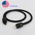 Audiophile Silver Plated  HIFI Audio US AC Power Cable Pure Copper Power Cord