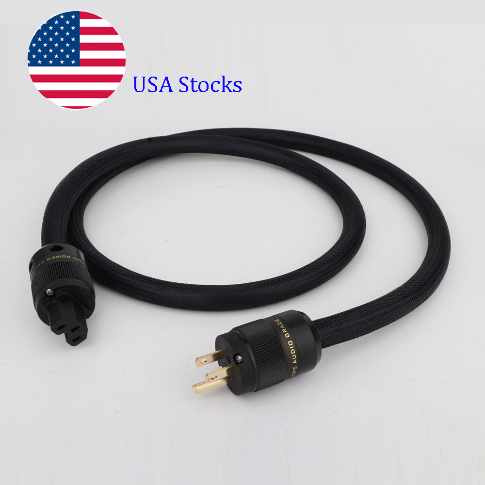 Audiophile Silver Plated  HIFI Audio US AC Power Cable Pure 