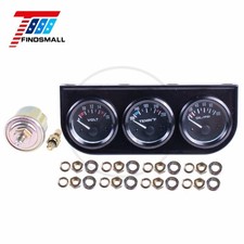 2 52mm 3-in-1 Auto Car Triple Gauge Set Kit Water Temp Oil Pressure Volt Meter
