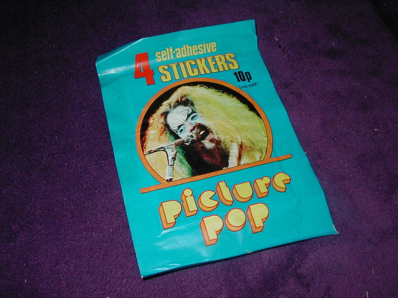 PANINI PICTURE POP STICKERS, ORIGINAL 1974 UNOPENED PACKET ,CONTAINS 4 STICKERS
