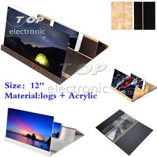 12" Mobile Screen Magnifier 3D HD Video Amplifier Smartphone Stand Bracket