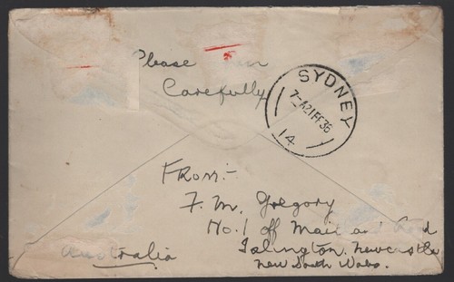 1935 Australia - Singapore - London Postal History AIR MAIL Cover to England - Picture 2 of 2