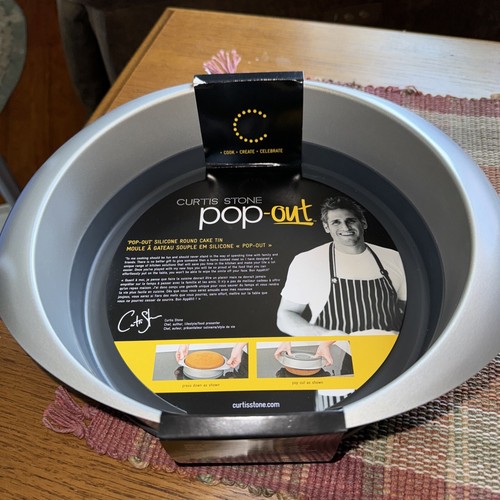 Neu Curtis Stone Pop-out Kuchen Runde Silikonform 11x8,75x2,7"