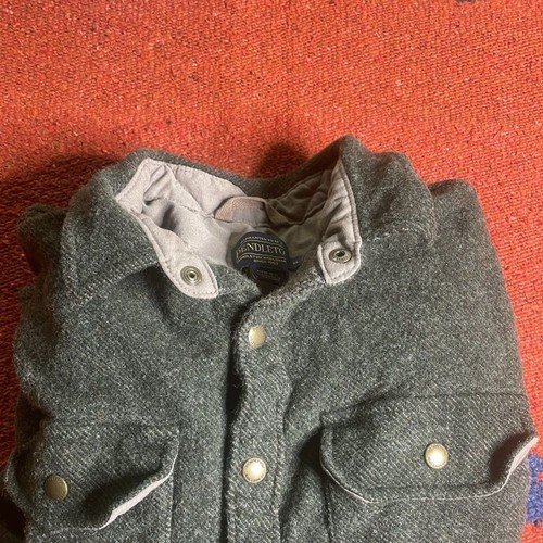 Pendleton Oregon Tweed Verde Oliva Abotonado A Presión Talla XL Niños Jóvenes Chamarra - Imagen 10 de 10