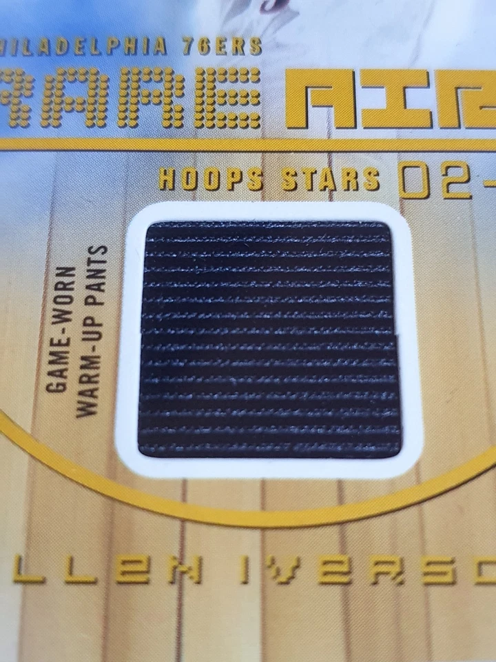 2002 NBA Hoops Stars Allen Iverson #PATCH Game Worn Jersey - PSA 9 (POP 2) - Image 2 of 3