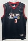 Reebok Black Sixers ALLEN IVERSON #3 Philadelphia 76ers Jersey Youth XL 18/20 — photo 1