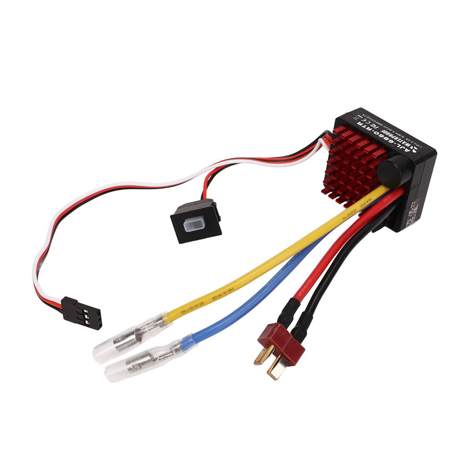 60A Brushed Waterproof RC ESC Electronic Speed Controller for 1/10 RC Car Boat