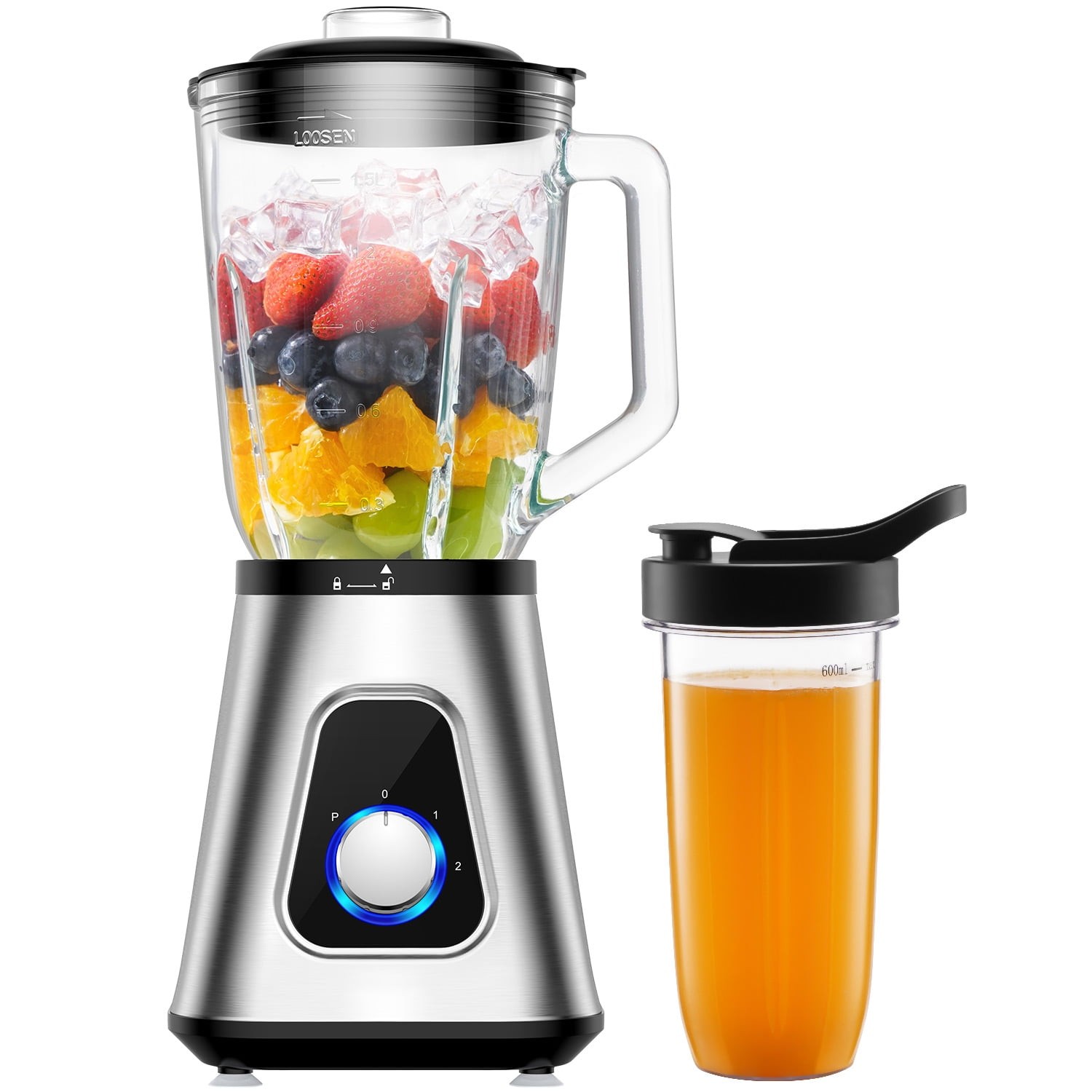 Blender Glass Stainless Steel 1800W Ice Crusher Smoothie Mak