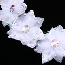 Flower Bridal Veil White Wedding Veil Hair Accessory for Bride Elegant Design