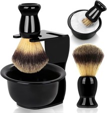 3-in-1 Shaving Brush Set, Brush, Bowl  Stand, Men  s Grooming Kit  Gift