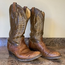 Tony Lama 6532 Mens 10.5 D Brown Leather Western Cowboy Boots