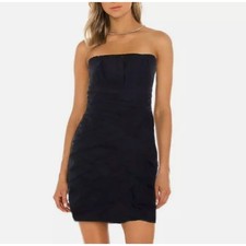 Max And Cleo Taffeta Strapless Mini Dress Black Size 4