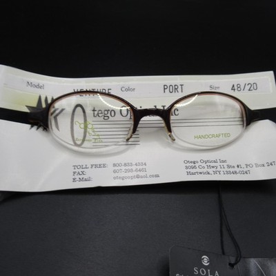 Otego Optical Venture Half-Rim Eyeglass Frames 48/20 Port Handcrafted Hong Kong