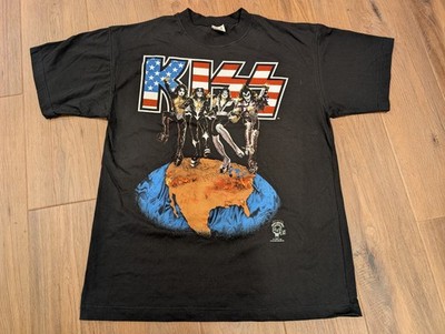 Vintage 90s KISS Alive Worldwide 1996 Tour Concert T Shirt Size XL Double Sided