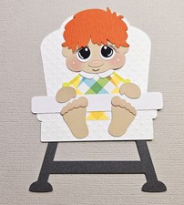 First Food Baby Highchair Boy Red Hair. Scrapbook, Card making Paper Piecing