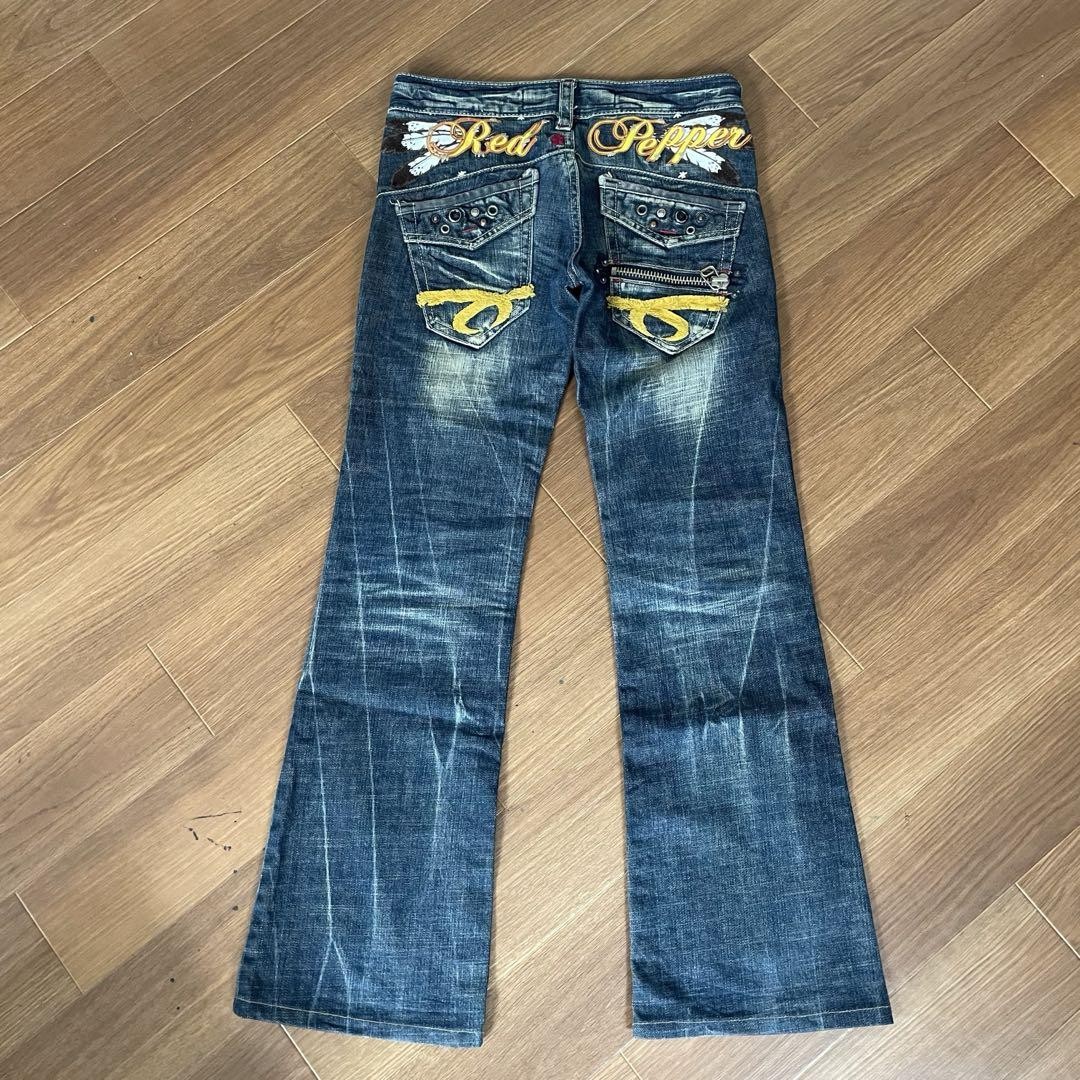 パンツ RED PEPPER design flare denim パンツ RED PEPPER design flare denim Y2K Red Pepper Embroidered