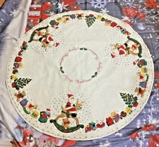Vintage BUCILLA Jeweled Felt Finished Tree Skirt 43"