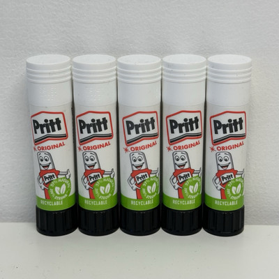 5 x Original Pritt 11g Klebesticks 90% Natur Home School Office ART Grün UK