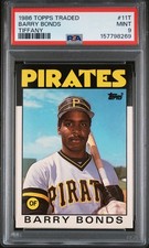 1986 TOPPS TRADED TIFFANY #11T BARRY BONDS PSA 9