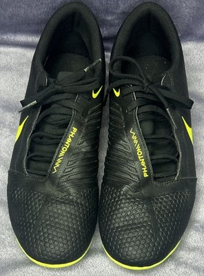 Nike Soccer Cleats Phantom VNM Size 9.5 US Black & Yellow A00577-007