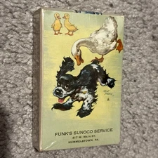 Redi Slip Vintage Playing Cards Deck Funk’s Sunoco Service SEALED with tax stamp