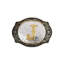 Western Belt Buckle Initial Letters ABCDMRJ to Z Cowboy Rodeo Small Gold Belt...