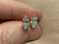 2Ct Marquise Lab Created Diamond Solitaire Stud Earrings 14K Yellow Gold Plated