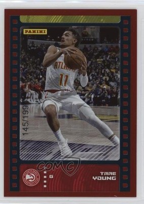 2019-20 Panini Sticker & Card Collection Red 145/199 Trae Young #1 09ai