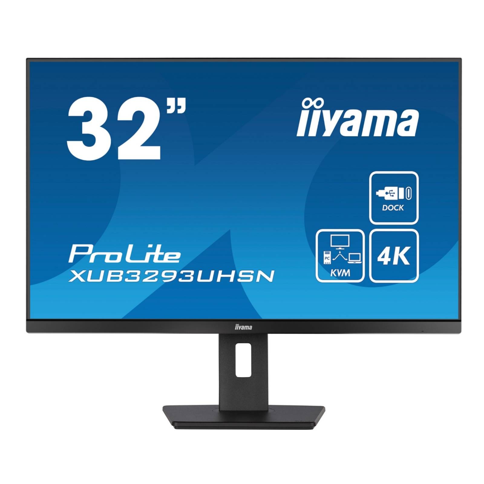 Iiyama Size 31 Matte Black Prolite Xub3293uhsn-B5 31.5" 4K Ultra Hd Ips 60Hz 4Ms Usb-C Height Adjustable Monitor With Speakers - Image 3