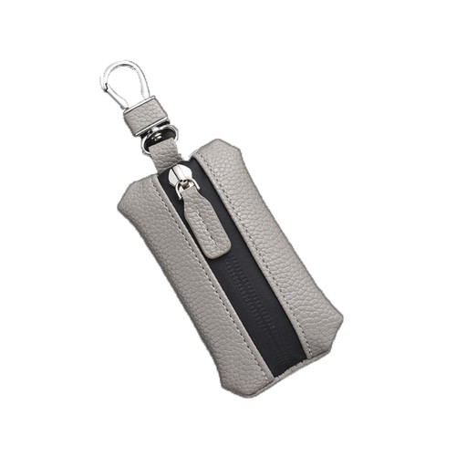 Zipper Closure Leather Key Case Luxury Keychain Holder Mini Storage Bag Unisex - Picture 22 of 23