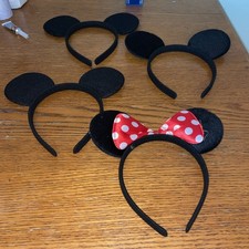 Disney Minnie and Micky Mouse Headband Ear Lot of 4 W5