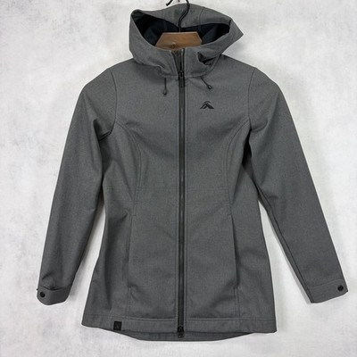 Macpac Jacket Womens 6 Gray Chord Hooded Softshell Coat Outdoor Lined Resistant