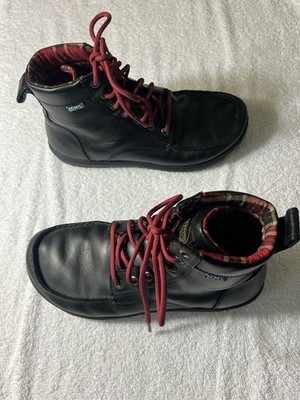 Lems Leather Boulder Boot Raven Black Flannel Lined Barefoot Mens