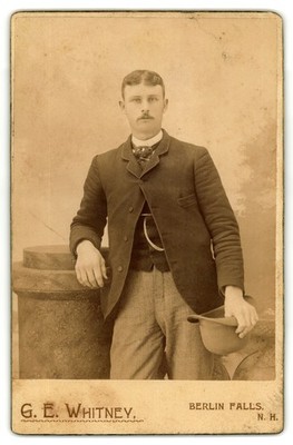 Cabinet Card Circa 1880s G.E. Whitney Dapper Man Suit Watch Chai Berlin Falls, N
