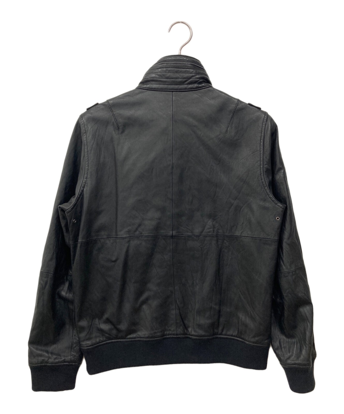 SOPHNET. Stand Collar Leather Sheepskin Jacket Men's Size S Black - second product detail image