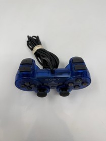 2002 Sony PlayStation 2 PS2 Ocean Blue Clear Controller DualShock OEM SCPH-10010