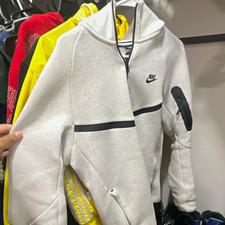 Nike Men's Gray Full Zip Hooded Hoodie Sweatshirt Solid Long Sleeve Size S