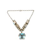 Navajo Annabelle Peterson Sterling Turquoise Opal Channel Inlay Necklace#S5206-3 — photo 2